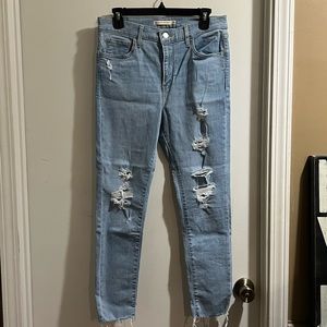 Levi's Light Blue Distressed Skinny Jeans